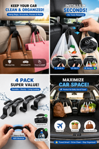 Car-Mounted Hidden Hooks for Car Headrests (Pack of 4)